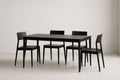 Ensemble table et chaises en métal noir