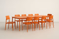 Ensemble Salle à Manger Métal Orange avec Table Rectangulaire et 10 Chaises